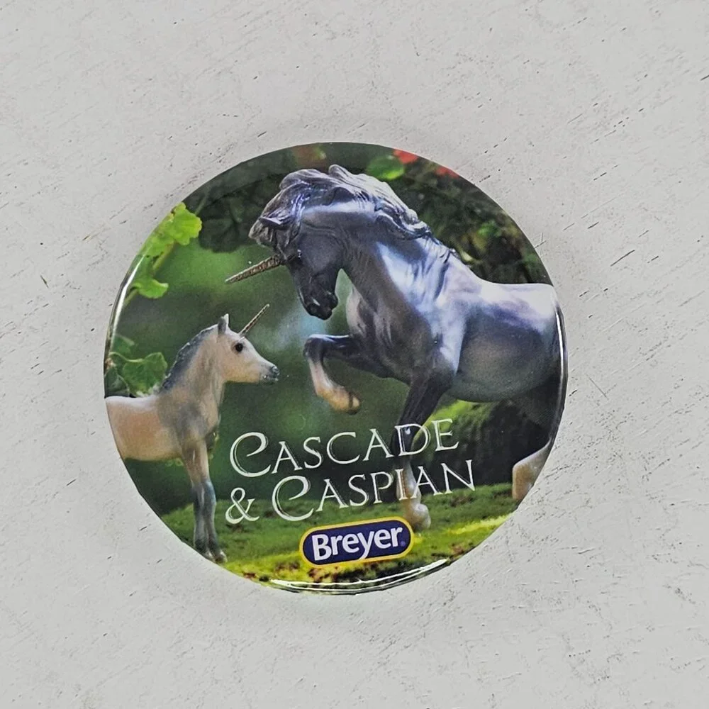Breyer Horse Cascade And Caspian Unicorn Button Pin - Picture 4 of 4